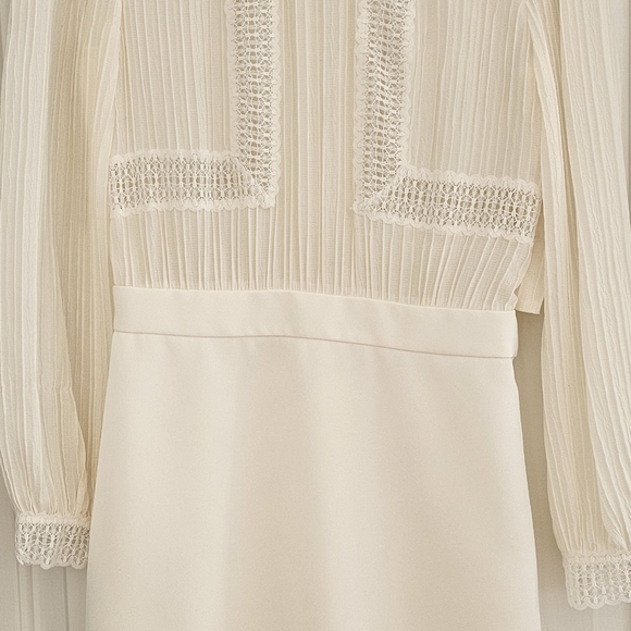 Reiss Bruna Lace Trim A Line Dress - Picture 7 of 13